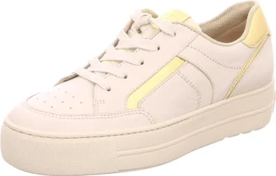 Produktbild von Paul Green Damen Freizeitschuh in Beige mit Schnürung und gelben Akzenten