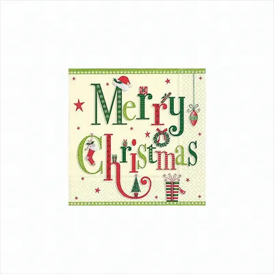 Produktbild von Christmas letters Servietten Weihnachten 33x33cm 20 Stück