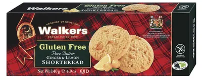Immagine prodotto di Walkers Senza Glutine Burro Puro Zenzero e Limone Shortbread 140g