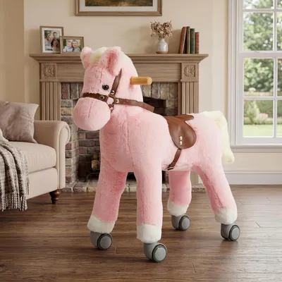 Immagine prodotto di Cavallo giocattolo per bambini, con ruote in peluche