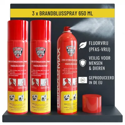 3er-Pack Brandblusspray 650 ml – A, F, E bis 1000 V