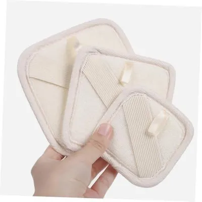 Produktbild von 6-teiliges Luffa-Duschschwamm-Set für ein effektives Körperpeeling, zur sanften Entfernung abgestorbener Haut, kompakt und tragbar aus weichem Natur-Luffa-Material für glatte Haut