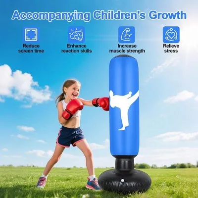 Obrázok produktu pre Ibenzoa® Nafukovateľná súprava pre deti s rukavicami a pumpou, 160 cm, vhodná pre karate a taekwondo