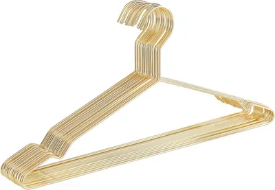 Imagen del producto de Perchas para ropa: 20 perchas metálicas, ultradelgadas y que ahorran espacio, color dorado