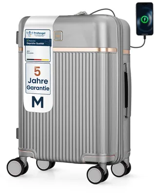 Produktbild von 4FLY Hartschalen-Handgepäckkoffer M 54×37×23 cm (36L) aus Polycarbonat – mit TSA-Schloss, 4 Spinner-Doppelrollen und Aluminium-Teleskopgriff
