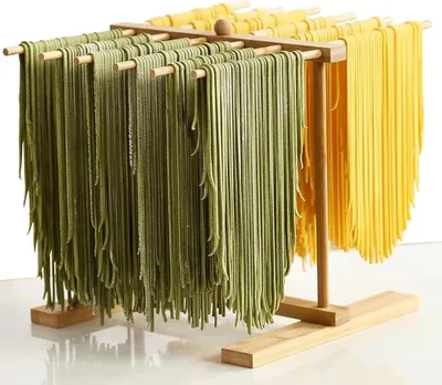 Imagen del producto de Secador de fideos con 12 varillas, que ahorra espacio, reutilizable, ideal para pasta casera