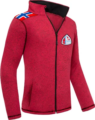 Produktbild von Nebulus Fleecejacke NORSKY Herren, warme Fleece Jacke, mit langem Full-Zip Reißverschluss, P4952 - Herren, rot meliert, L