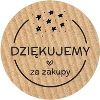 Zdjęcie produktu dla Naklejki okrągłe Kraft Dziękujemy za zakupy 1