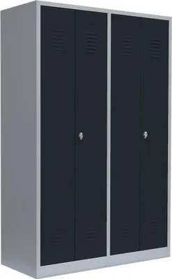 Produktbild von 2er Spind für Schwarz-Weiss-Trennung Spint Stahl-Kleiderschrank Anthrazit 510448