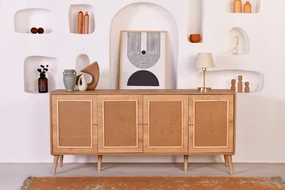 Image de Skye Decor, Jüt, console, chêne, panneaux de particules 100 % mélaminés, 180 x 41 x 81 cm