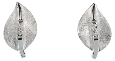 Image de MIAMAR 1167140 : Paires de boucles d'oreilles pour femmes, en or blanc 14 carats (585), de couleur blanche