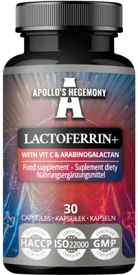 Produktbild von Lactoferrin+ 100 mg mit Vitamin C und Arabinogalactan - 30 Vegane Kapseln
