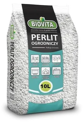 Produktbild von Biovita Perlit 10L Gartenperlit – Natürlicher Bodenverbesserer & Wasserspeicher für Pflanzen, Körnung 3-6mm, Belüftung & Drainage für Töpfe