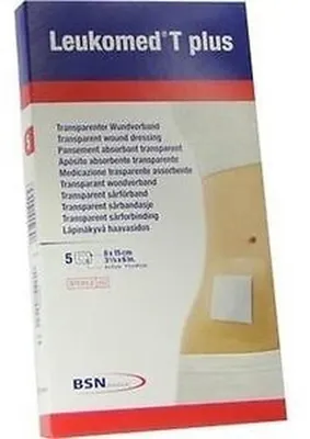 Imagen del producto de LEUKOMED TRANSP. PLUS, apósito estéril, 8x15 cm, 5 unidades