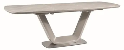 Image de Table de salle à manger, table colonne, modèle Accra, 160-220x90x76 cm, gris, en céramique, extensible (18564)
