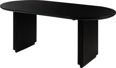 Image de MASSIVMOEBEL24 | Table à manger en bois de Manguier 200x100x76 noir laqué BARCELONA #126