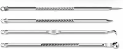 Produktbild von EWANTO Mitesserentferner 4er Set aus Edelstahl Silber Bla...