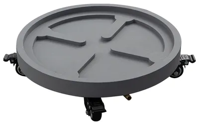 Image de Pot en plastique rond avec roulettes - 34 cm - Pour intérieur et extérieur
