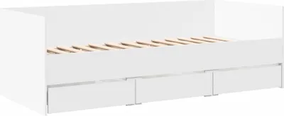 Image de Lit de jour avec tiroirs sans matelas blanc 75x190 cm