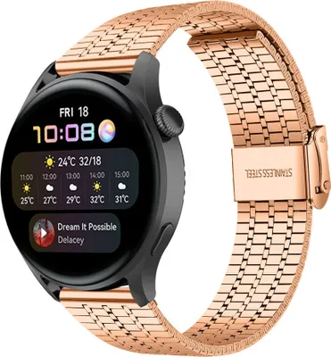 Produktbild von Strap-it Huawei Watch 3 (Pro) Edelstahlarmband (Roségold)