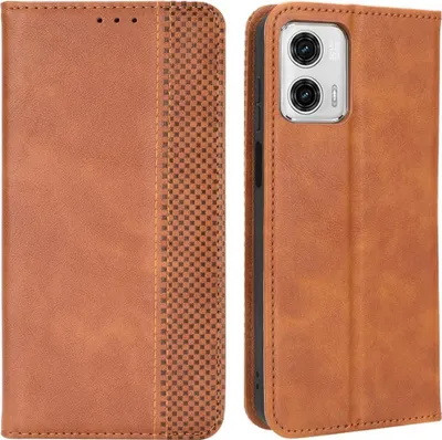 Produktbild von Motorola Moto G53 Hülle - Coverup Vintage Style Klapphülle - Braun