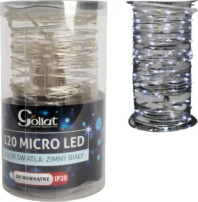 Zdjęcie produktu dla Lampki Choinkowe 120 Led Ip20 Zimny Biały Na Baterie