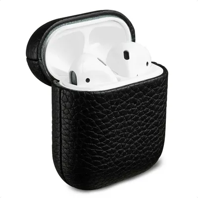 Image de Étui Accezz Echt Leren pour Apple AirPods 1 / 2 - Noir