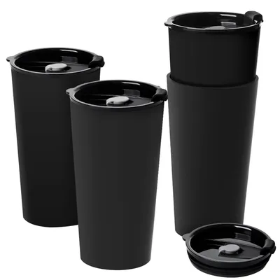 Image de Omgoods - Coffret de 4 gobelets réutilisables avec couvercle
