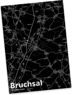 Produktbild von Mr. & Mrs. Panda Postkarte Bruchsal - Geschenk, Grußkarte, Fotokarte, Ansichtskarten, Stadt, Dorf Karte Landkarte Map Stadtplan, Ansichtskarte, Postkarten