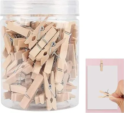 Produktbild von 100 Stück Natürlich Holz Push Pins Clips Pinnadeln Holz Reißnägel Reißzwecken für Korktafeln Handwerk Büros Zuhause