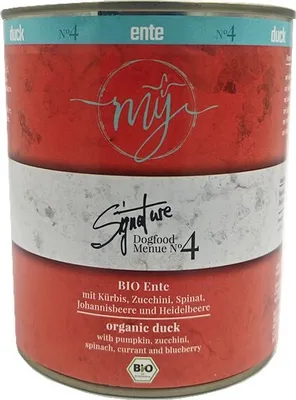 Produktbild von My Bio Ente mit Kürbis, Zucchini, Spinat und Johannisbeeere 820g No.4 mÿ Nassfutter für Hunde