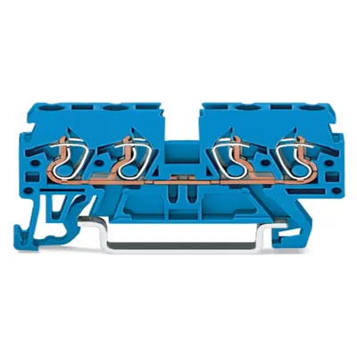 Image de Borne traversante 0,08-2,5/4 qmm bleue - Bornier d'alimentation 5 mm 24 A 870-834