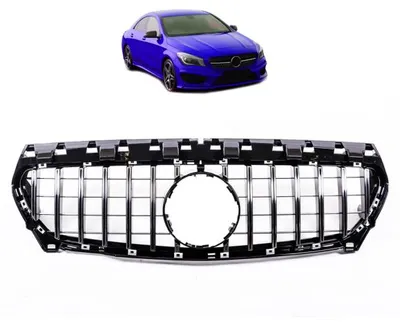 Image de Calandre noire chromée compatible avec la Mercedes W117 CLA 13-16 Sport-Panamericana GT