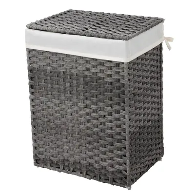 Productafbeelding van And OutdoorMatch wasmand met deksel, model Neva – Met handgrepen – Wasbox – Rechthoekig – Wasmachine-sorteerder – Rattan – 46x33x60cm