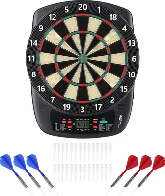 Produktbild von Elektronische Dartscheibe mit 6 Dartpfeilen, Batteriebetriebenes Dartspiel mit verschiedenen Modi und Punktzähler, bis zu 12 Spieler gleichzeitig