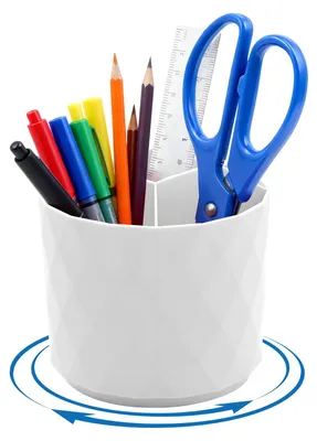 Produktbild von Drehbarer Stiftehalter für den Schreibtisch, Stifteorganizer mit 5 Fächern, 360° drehbarer Stiftehalter für Büro, Schule und Zuhause (weiß)