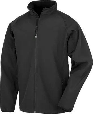Produktbild von Result Genuine Recycled - Softshelljacke Zum Bedrucken für Kinder PC6939 (158-164) (Schwarz)
