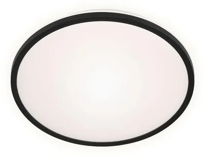 Zdjęcie produktu dla Lampa sufitowa LED BRILONER LANA, efekt podświetlenia, płaska konstrukcja, neutralne białe światło, czarna, 28 x 4,2 cm