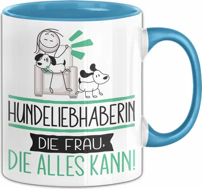 Produktbild von Hundeliebhaberin Geschenk Tasse Becher Die Frau Die Allen Kann Geschenkidee für eine Hundeliebhaberin Lustig (Blau)