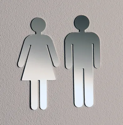 Produktbild von Türschild Set glänzend "Frau+Mann"