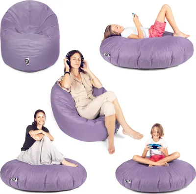 Produktbild von Sit&Joy Sitzsack 2 in 1 Sitzkissen Bodenkissen für Erwachsene & Kinder - Gaming mit Füllung Kissen Sessel BeanBag in 3 Größen und 27 Farben erhältlich mit Reißverschluss (Ø 100cm)