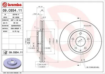 Produktbild von Bremsscheibe BREMBO 09.C654.11