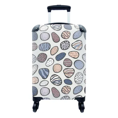 Produktbild von MuchoWow® Koffer Handgepäck Trolley Rollkoffer Kleine Reisekoffer mit 4 Rollen - Steine - Muster - Zen - Cabin Size < 55x40x23 cm & 55x40x20 cm - Fotokoffer - Kabinenkoffer - Boardgepäck - Reise-Box - Reisekoffer - Reisegepäck - Koffer mit Bild - Trolley für Kinder