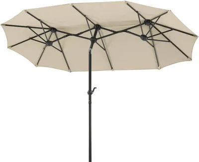 Produktbild von Mittelstockschirm Schneider Schirme Salerno 300 x 150 cm natur mit UV-Schutz 50+, wasserabweisende Polyesterbespannung