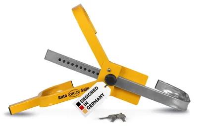 Produktbild von alca® Radkralle M Tresor I Diebstahlschutz für Reifen 13–16 Zoll I Wegfahrsperre mit Sicherheitslevel 4 I Auto Parkkralle mit Radmuttersicherung I Radklaue für PKW, Van, Wohnwagen, Anhänger