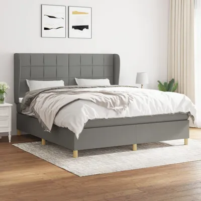 Produktbild von Boxspringbett mit Matratze Dunkelgrau 160x200 cm Stoff