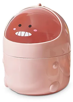 Produktbild von Mini Tischmülleimer mit Deckel, Dinosaurier Cartoon Design, 1 Liter, für Büro und Kinderzimmer