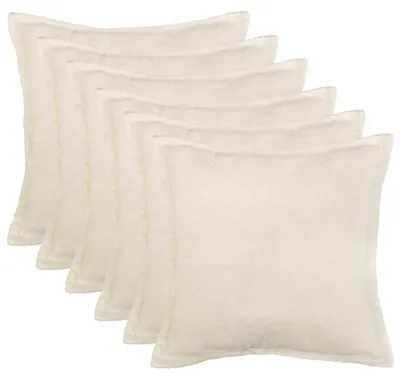 Productafbeelding van vidaXL Kussenhoezen, 6 stuks, houtlook, crème, 50 x 50 cm, bouclé
