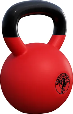 Produktbild von GORILLA SPORTS® Kettlebell 2–32 kg – Gusseisen Kugelhantel mit Vinylbeschichtung, Bodenschonend – Einzeln oder Set – Home Gym, Fitness, Krafttraining