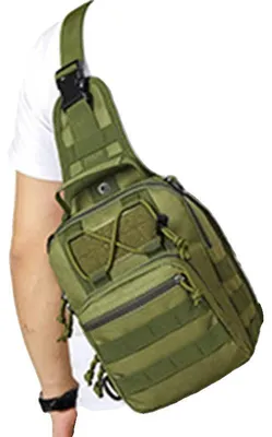 Immagine prodotto di Zaino a tracolla, stile casual, materiale resistente, verde militare